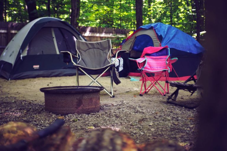 seasonal, campsite, tent, chairs